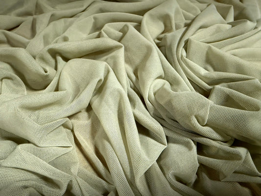 Power mesh net stretch spandex fabric, per metre - plain - desert sage