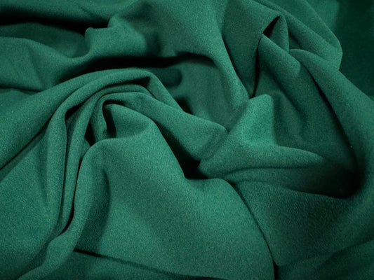 Scuba crepe stretch spandex double jersey fabric, per metre - plain - hunter green
