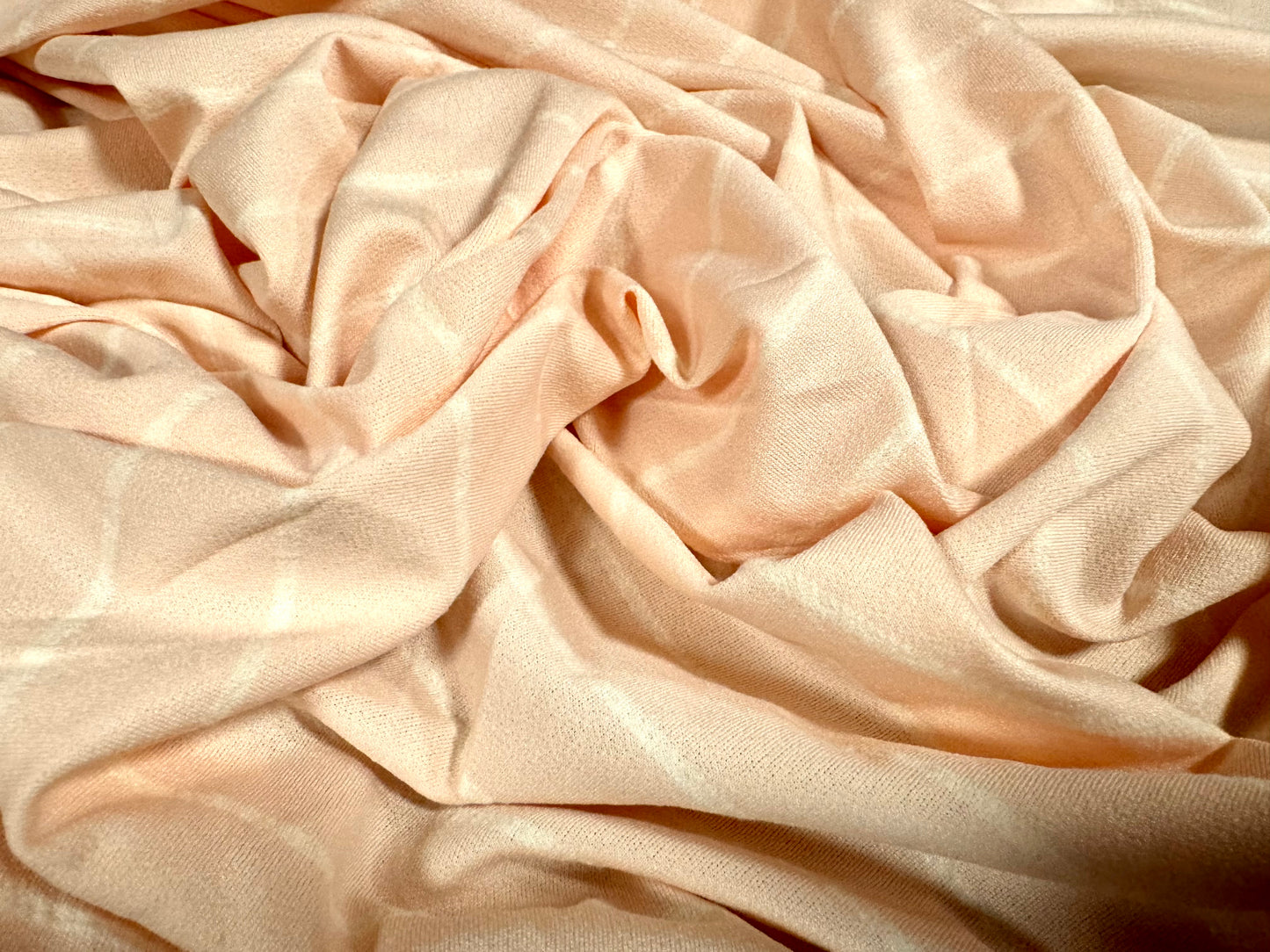 Spandex crepe stretch single jersey fabric, per metre - stripe - blush pink & white