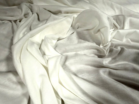 Viscose single jersey fashion fabric, per metre - plain - white