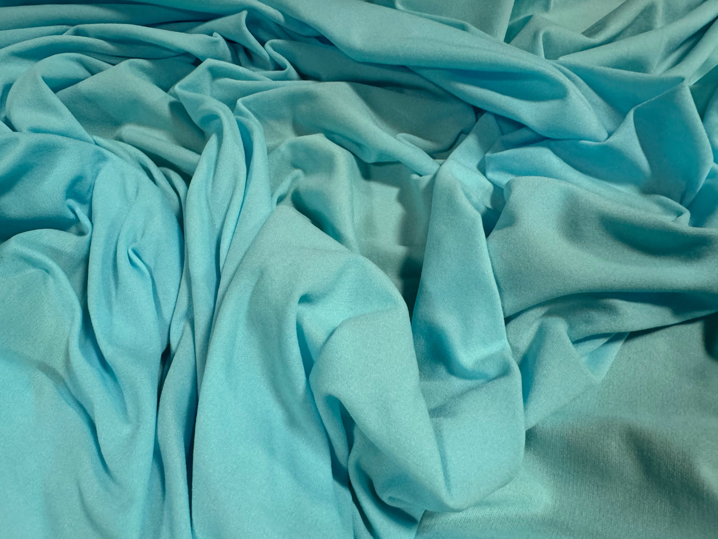 Single jersey mousse fashion fabric, per metre - plain - turquoise