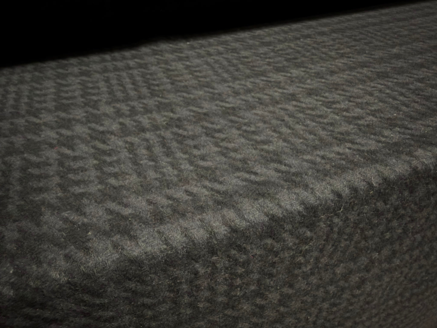 Heavyweight wool flannel coat jacket fabric, per metre - houndstooth check - charcoal grey
