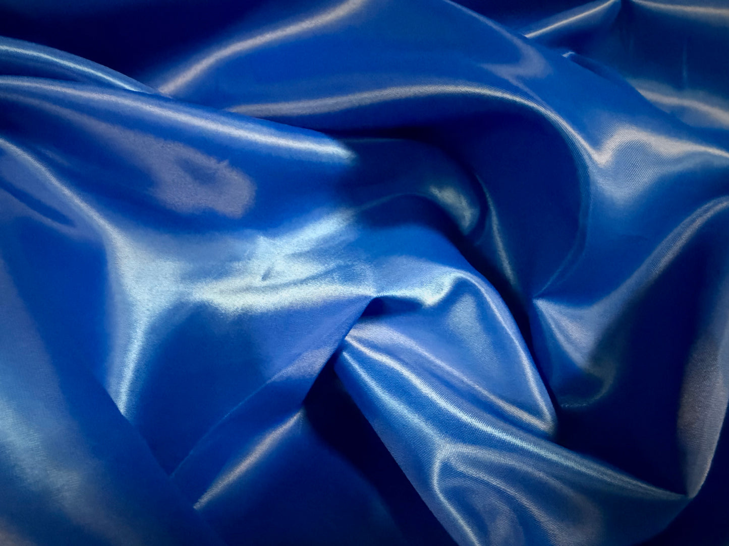 Plain weave nylon satin fabric, per metre - cobalt blue