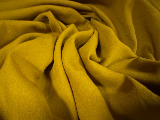 Lightweight moss crepe woven fabric, per metre - plain - mustard
