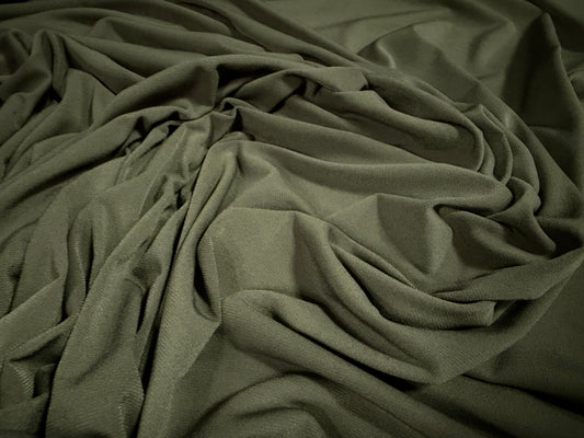 ITY stretch spandex single Jersey fabric, per metre - plain - olive drab