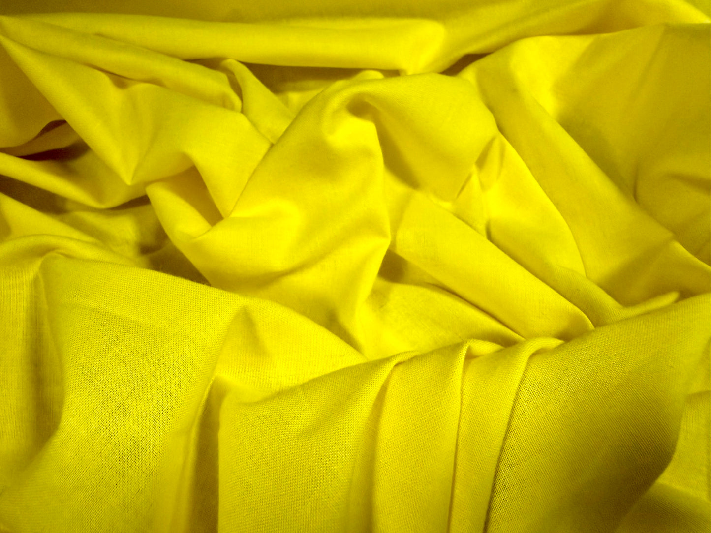 Cotton plain weave fabric, per metre - yellow