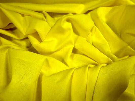 Cotton plain weave fabric, per metre - yellow