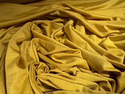 Finely textured stretch spandex single jersey fabric, per metre - plain - mustard