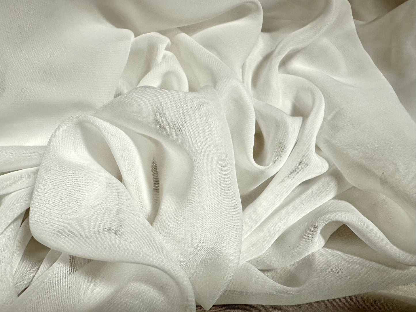 Chiffon woven dress fabric, per metre - plain - off white