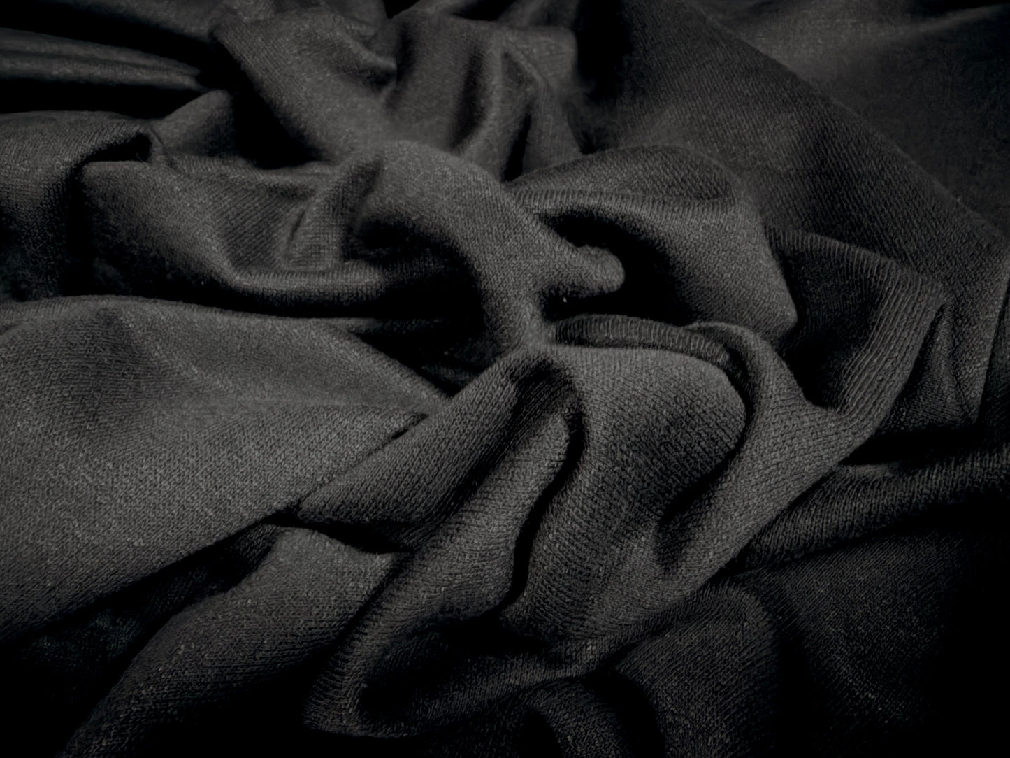 Cotton French Terry loopback sweatshirt fabric, per metre - plain - black