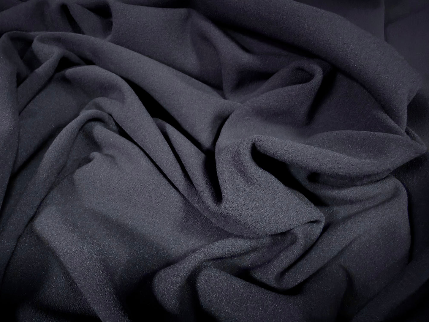 Scuba crepe stretch spandex double jersey fabric, per metre - plain - dark navy blue
