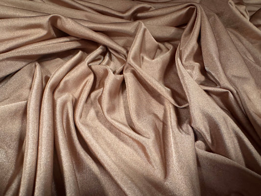 Disco shimmer stretch spandex jersey fabric, per metre - plain - nude