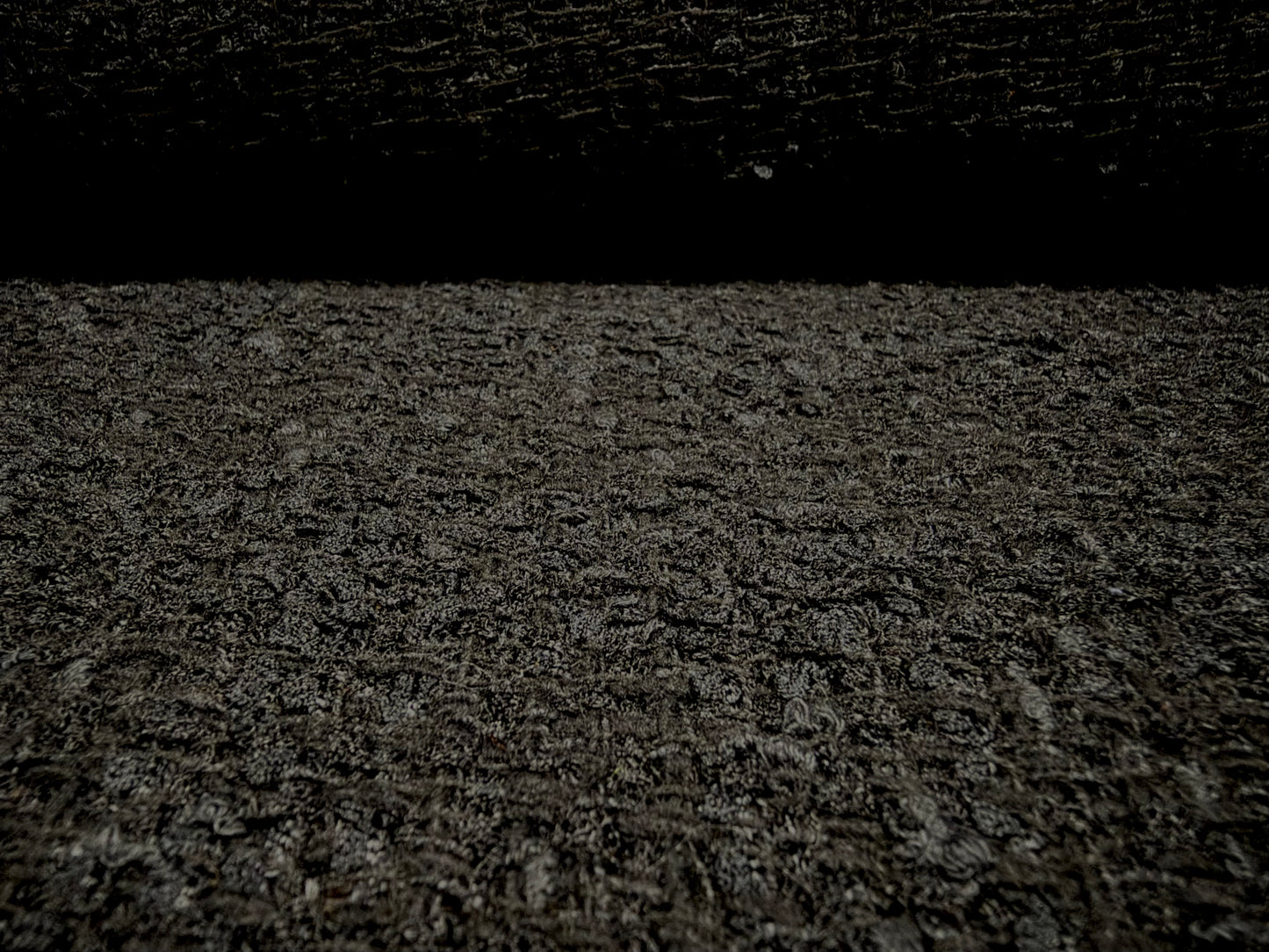 Heavyweight wool bouclé fabric, per metre - plain -charcoal black