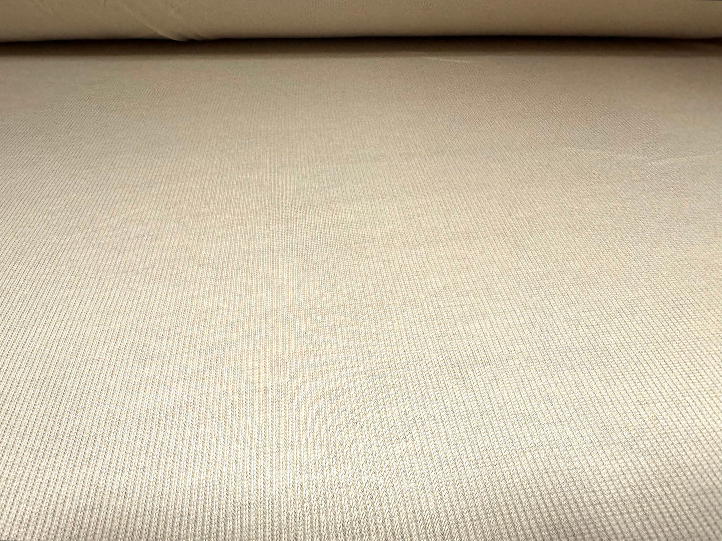 Soft stretch viscose spandex fine rib jersey fabric, per metre - plain - stone