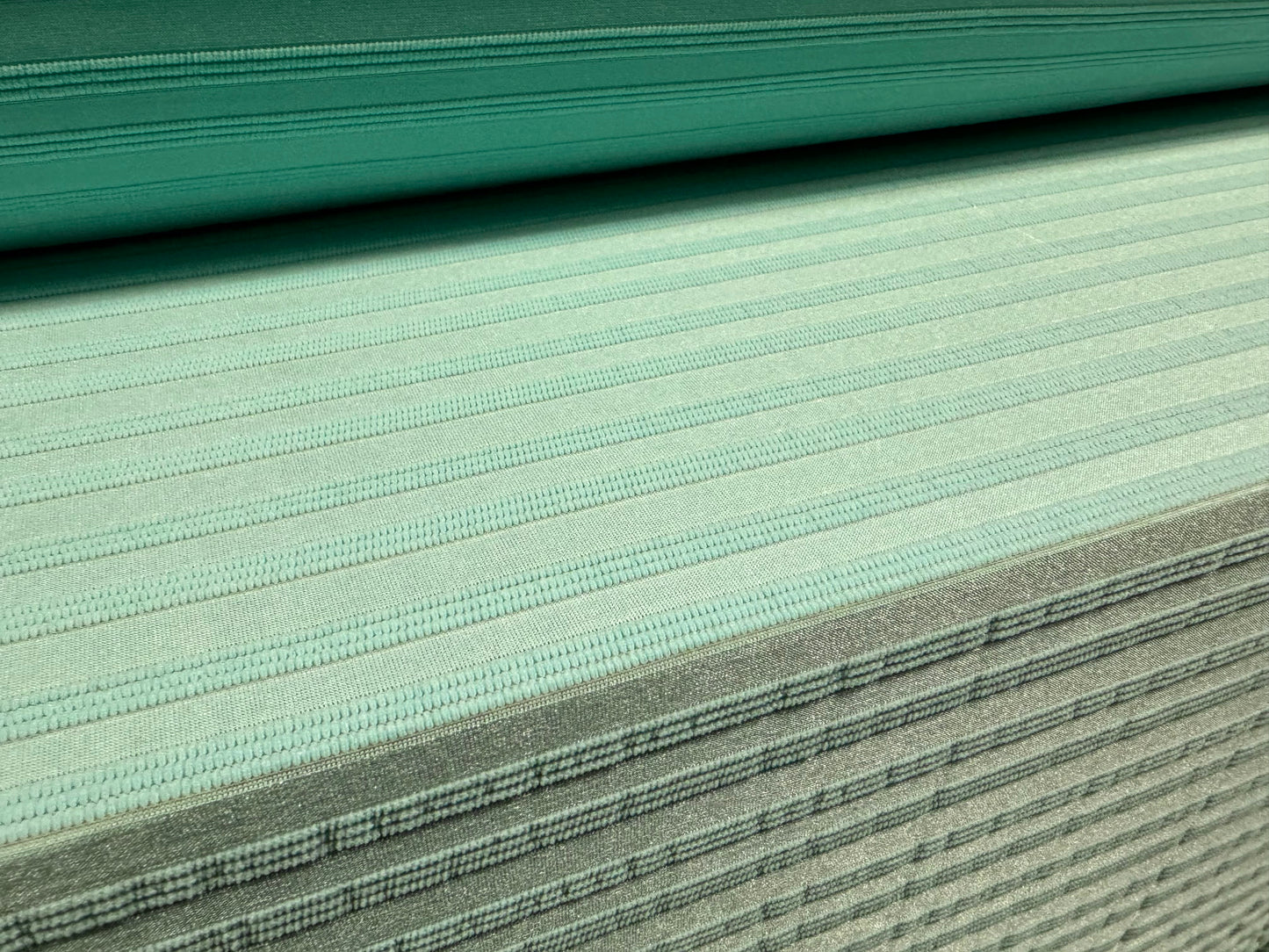 Stretch ribbed single jersey fabric, per metre - stripe - turquoise