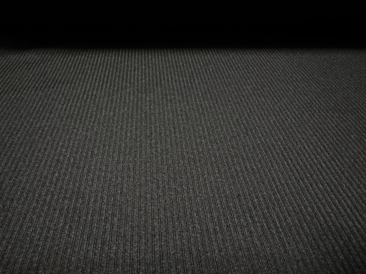 Stretch spandex 2x2 rib jersey fabric, per metre - plain - black