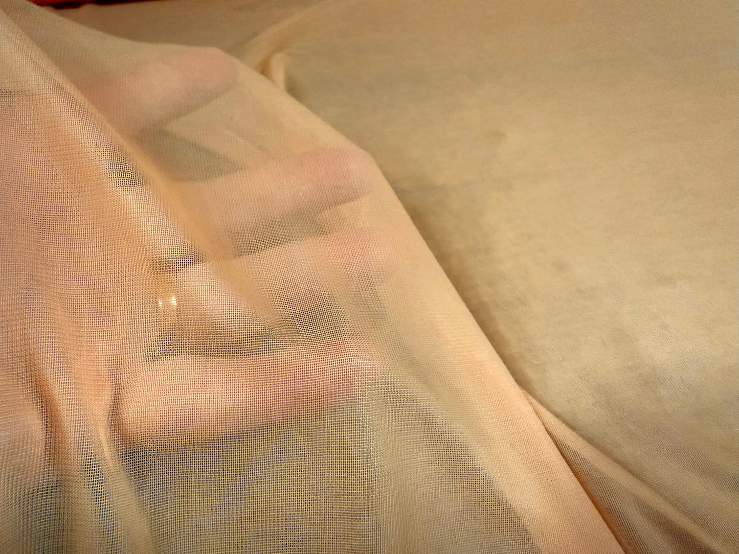 Chiffon jersey lightweight fabric, per metre - plain - apricot
