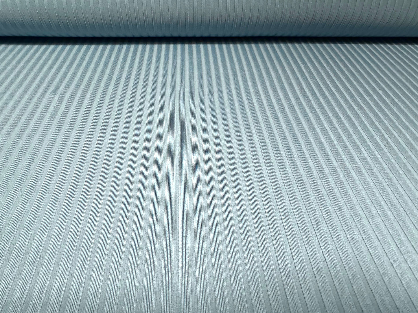 Stretch spandex rib jersey fabric, per metre - plain - porcelain blue