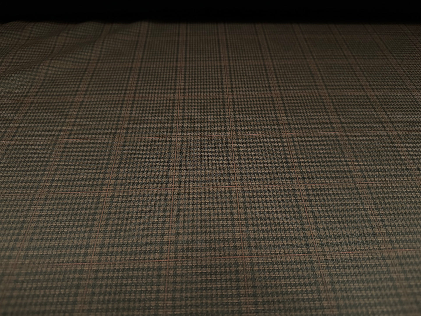 Ponte Romandouble jersey knit dress fabric, per metre - check plaid print - dark brown