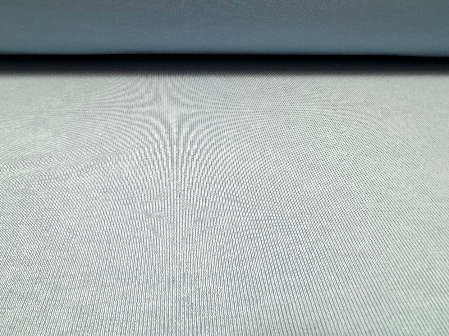 Powder touch rib stretch spandex jersey fabric, per metre - pale blue