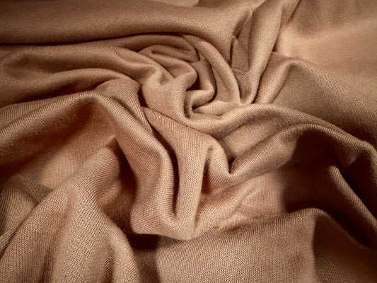 Sweatshirt fleece fabric, per metre - plain - Siena brown