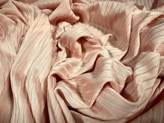 Stretch spandex rib jersey fabric, per metre - plain - pale pink