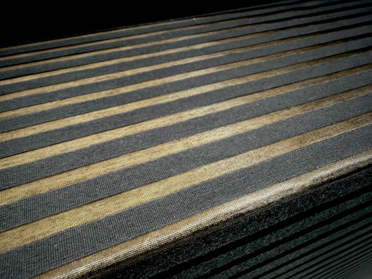 Lightweight single jersey fabric, per metre - burnout stripe - black