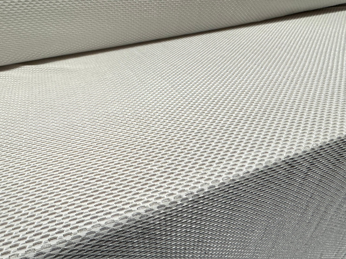 Stretch spandex fishnet satin jersey fabric, per metre - white