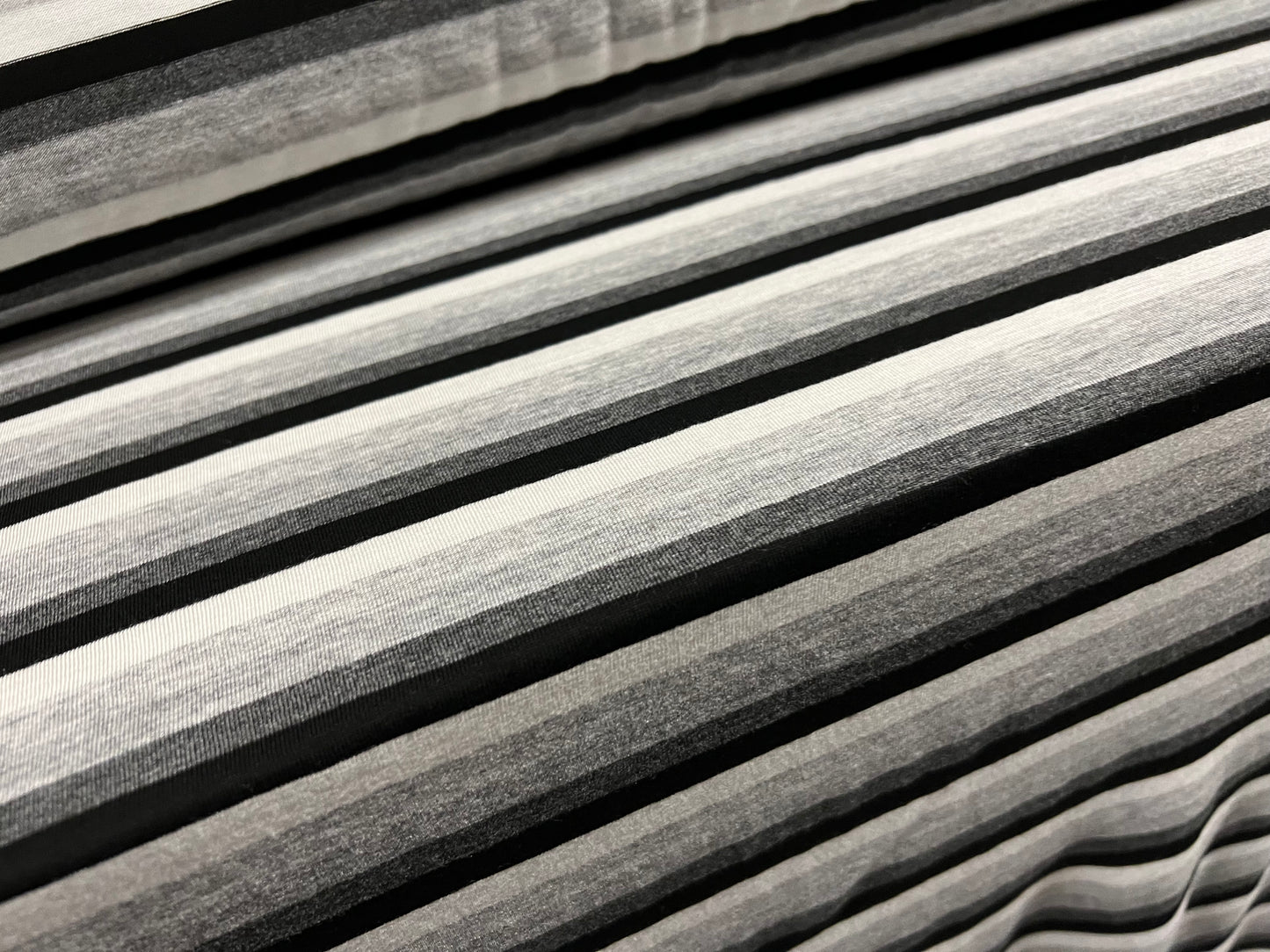 Stretch viscose blend single jersey fabric, per metre - stripe - monochrome