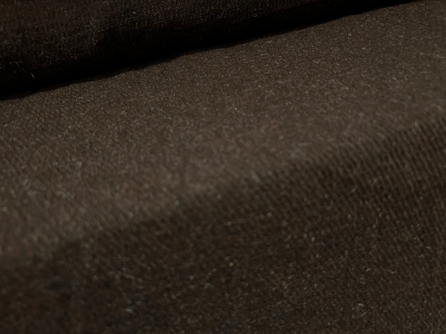 Wool blend twill coat jacket fabric, per metre - plain - chocolate brown