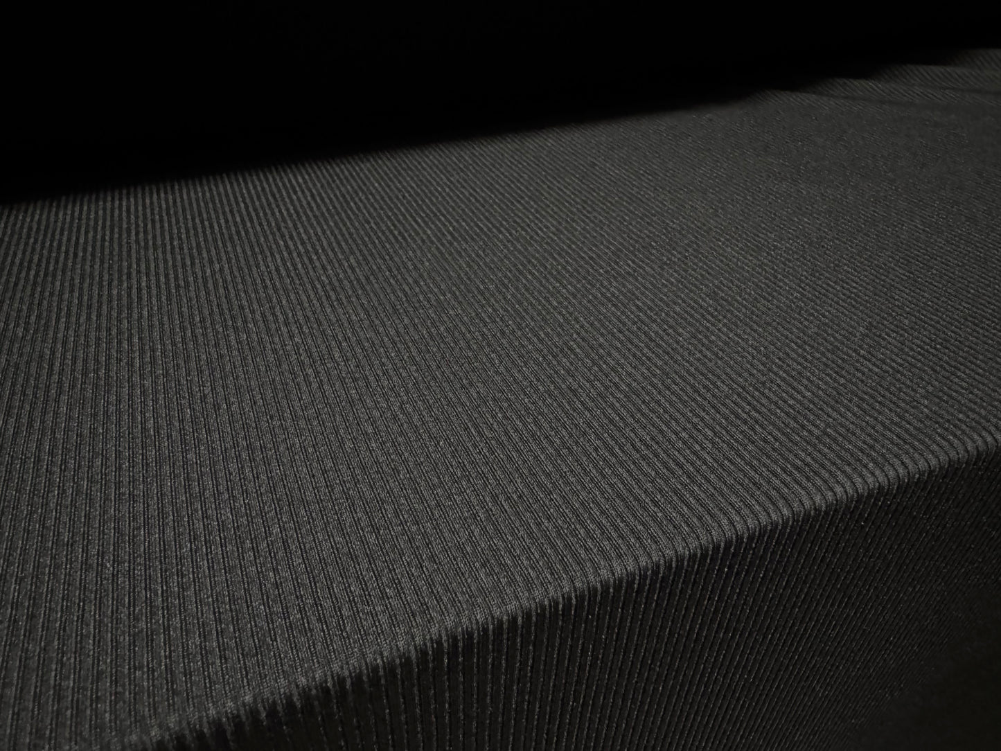 Stretch spandex 2x2 rib jersey fabric, per metre - plain - black