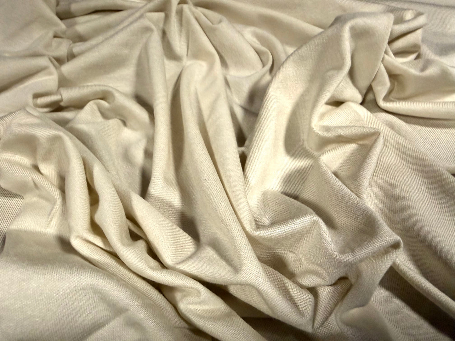 Viscose spandex stretch jersey fabric, per metre - plain - Bavarian cream