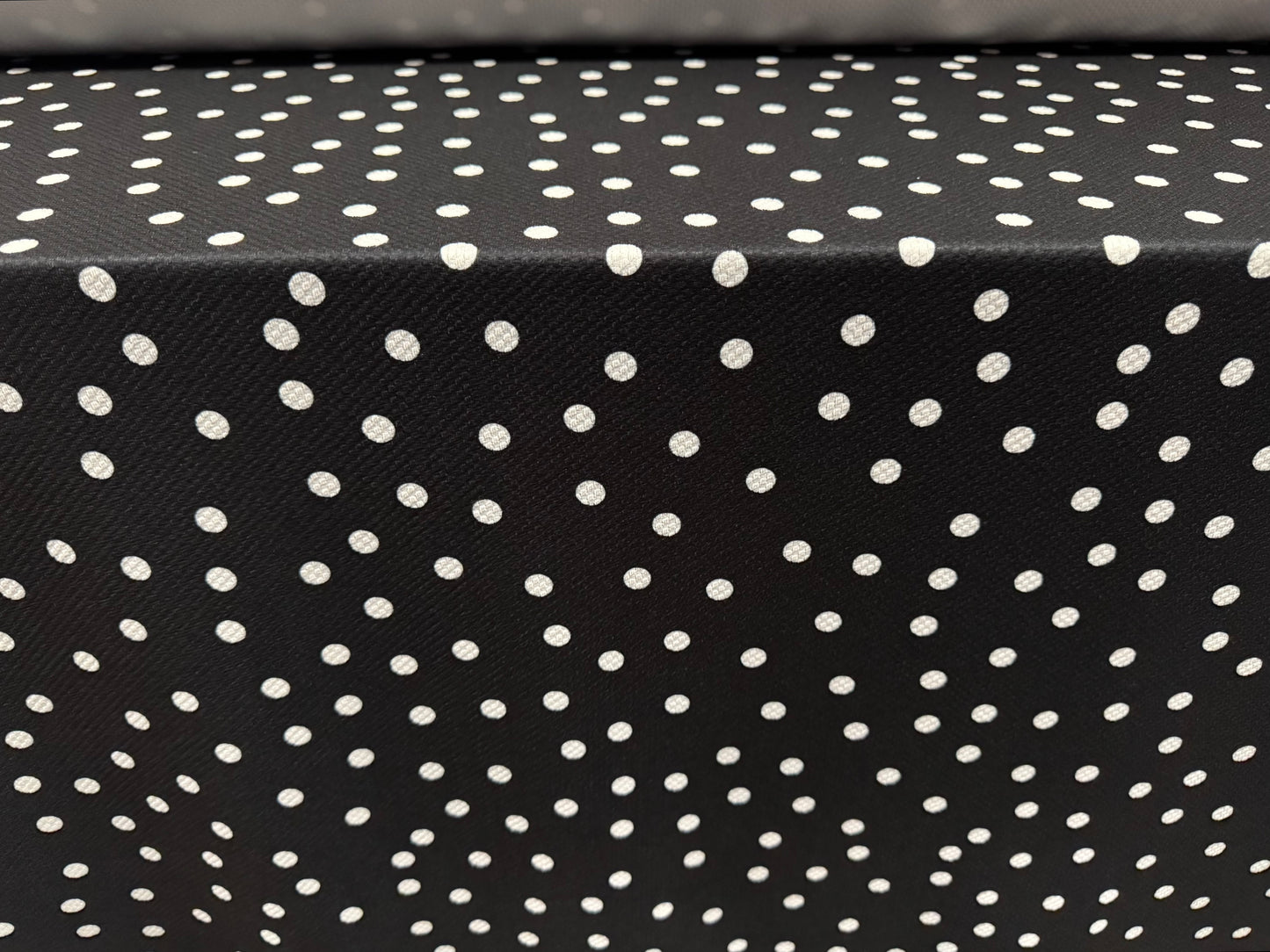 Scuba stretch spandex jersey fabric, per metre - textured -  polka dot print - black & white