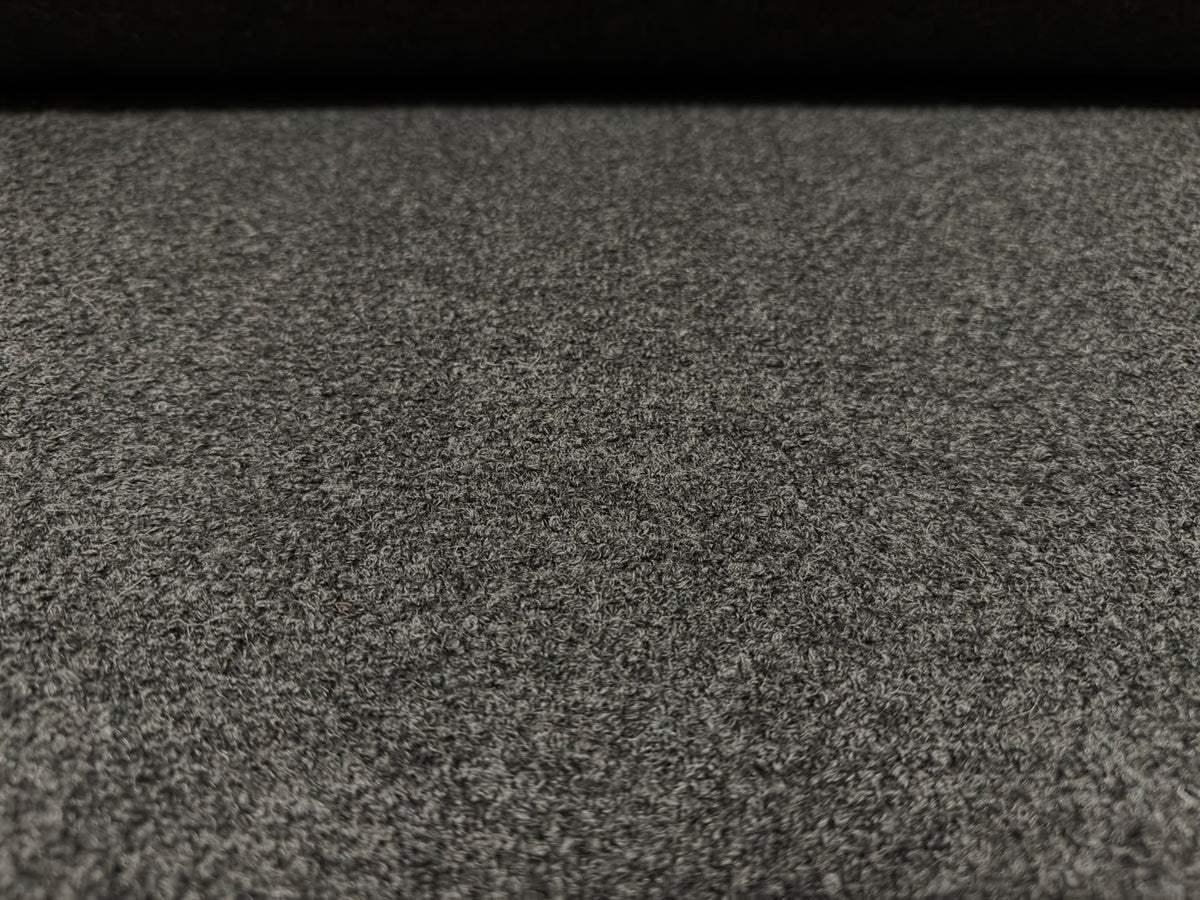 Heavyweight wool bouclé fabric, per metre - plain - dark grey