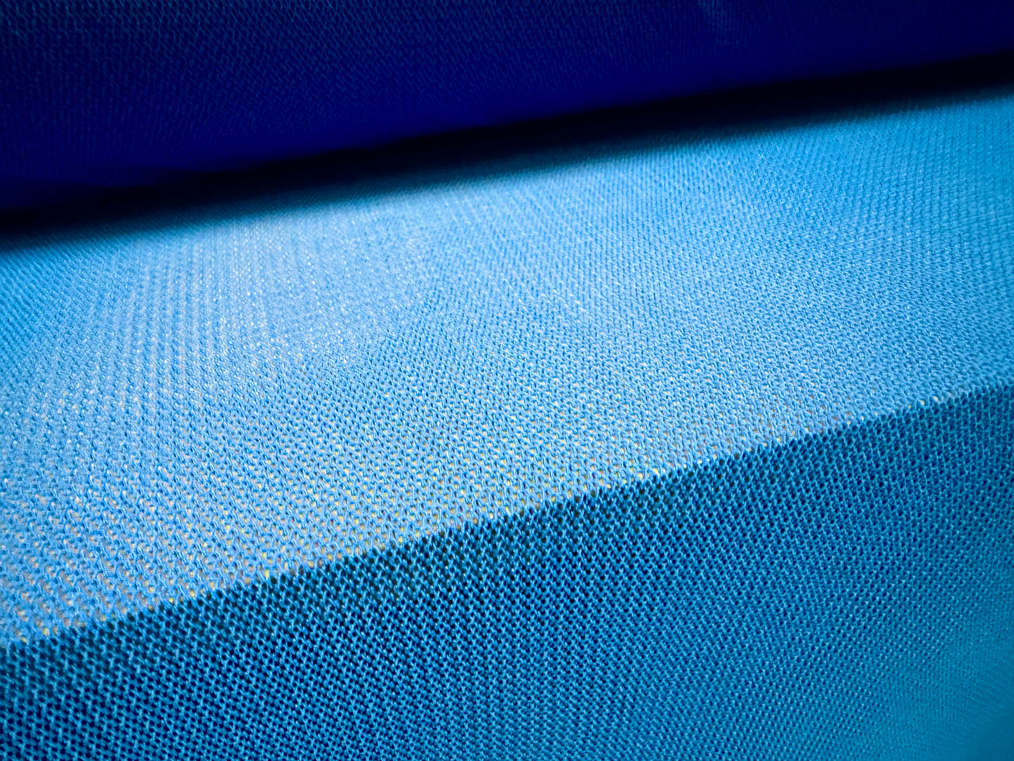 Stretch micro fishnet mesh jersey fabric, per metre - plain - Royal blue