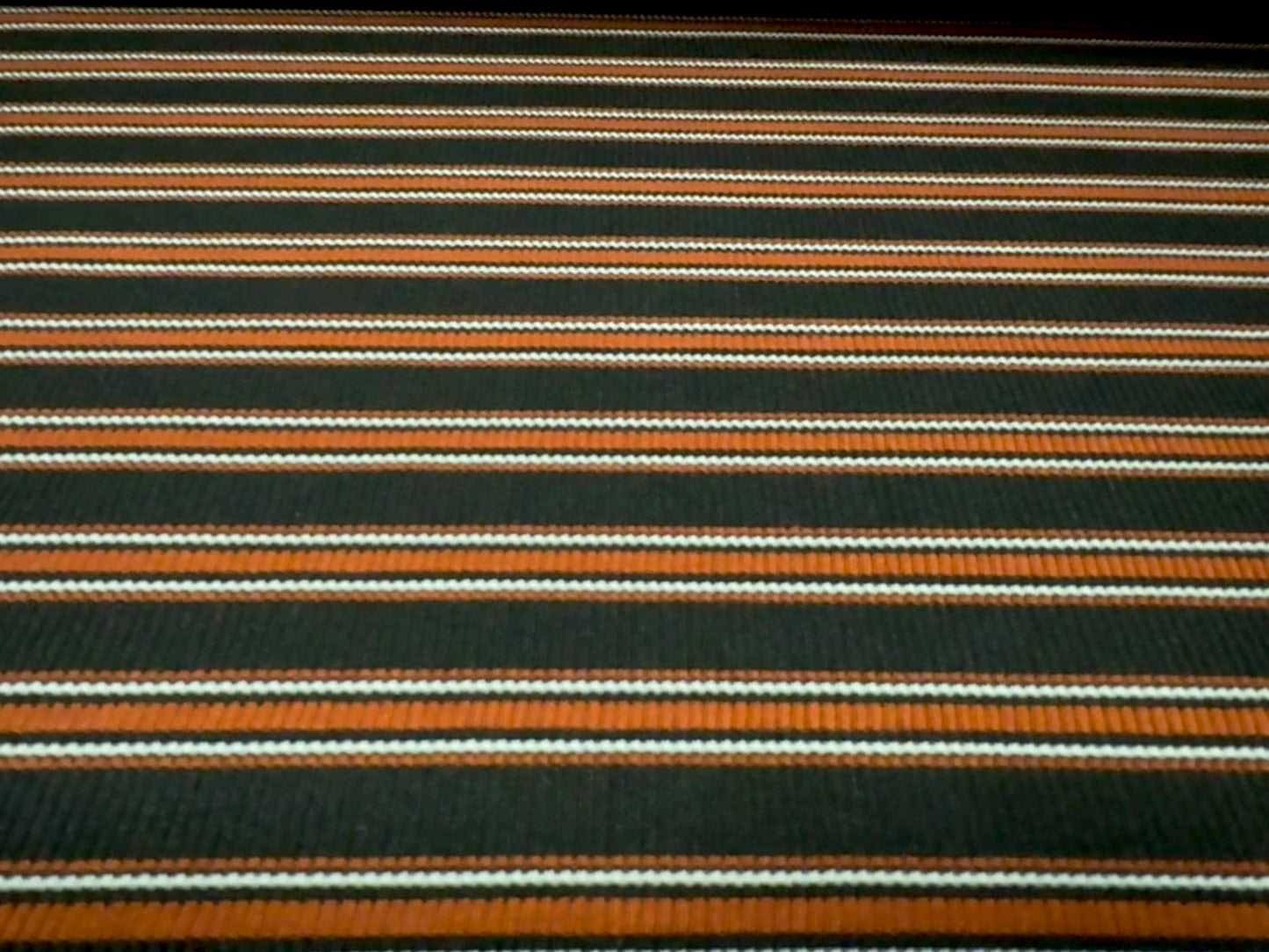 Stretch Spandex rib jersey fabric, per metre - stripe - black & orange