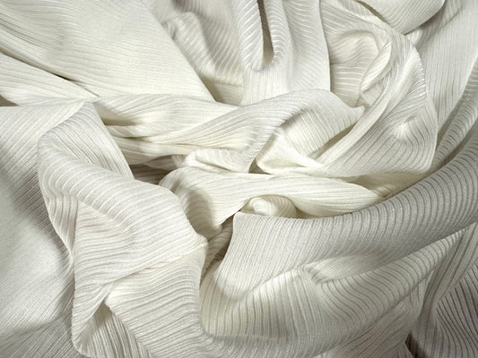 Fine stretch spandex rib jersey fabric, per metre - plain - white