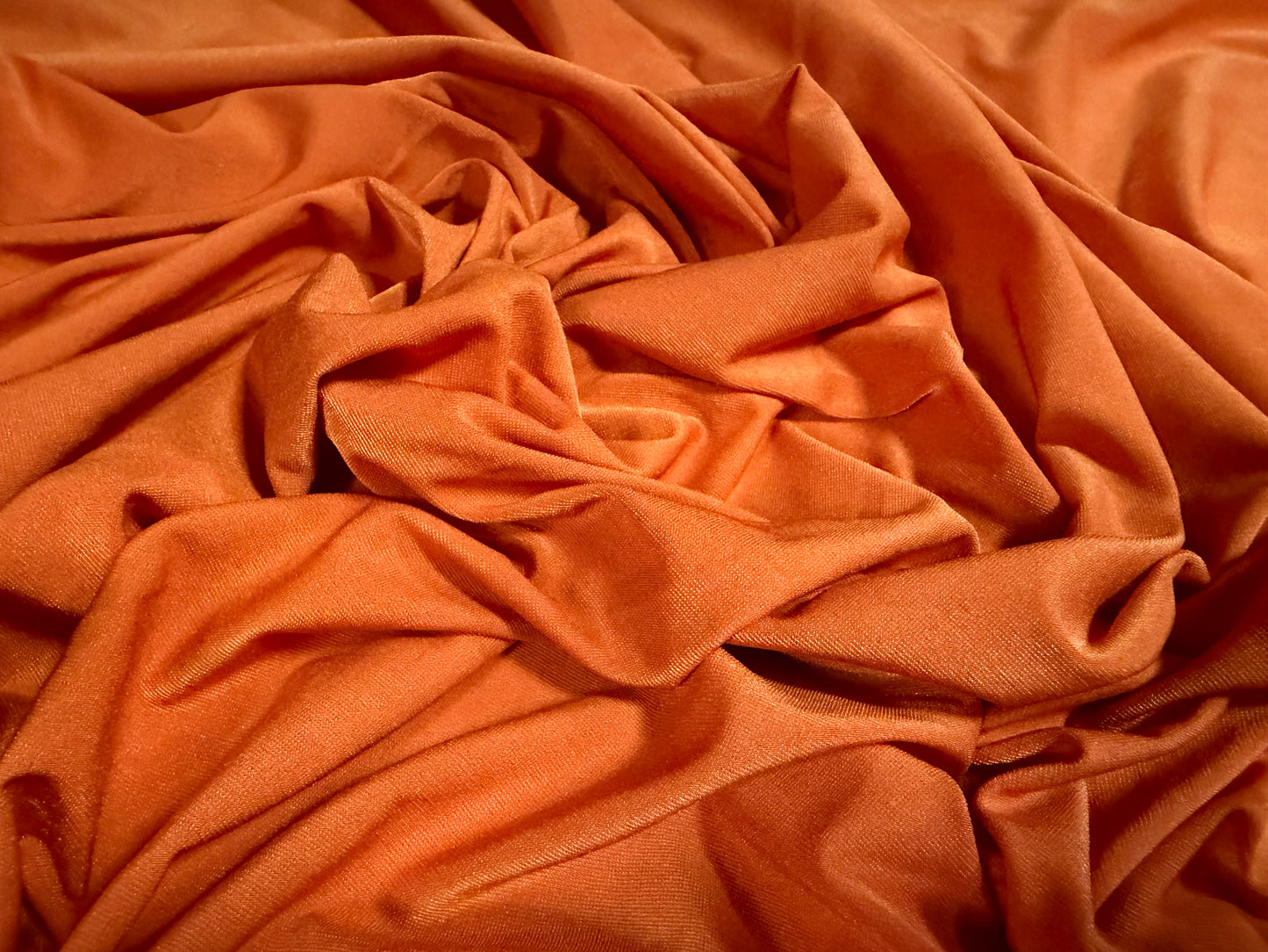 Stretch spandex single Jersey fabric, per metre - plain - burnt orange