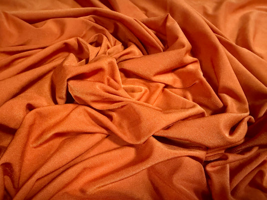Stretch spandex single Jersey fabric, per metre - plain - burnt orange