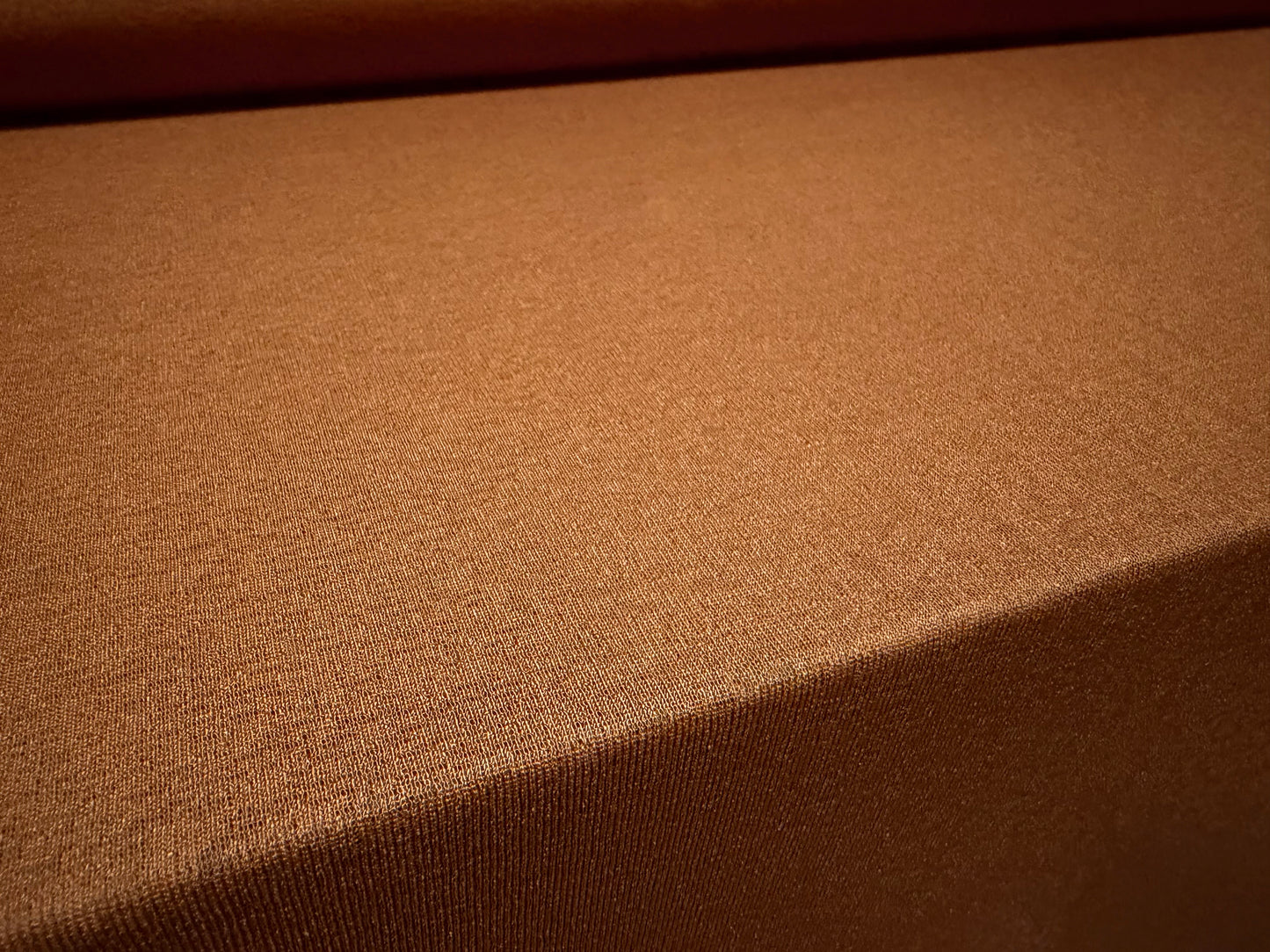 Thick & thin stretch spandex single jersey fashion fabric, per metre - plain - auburn