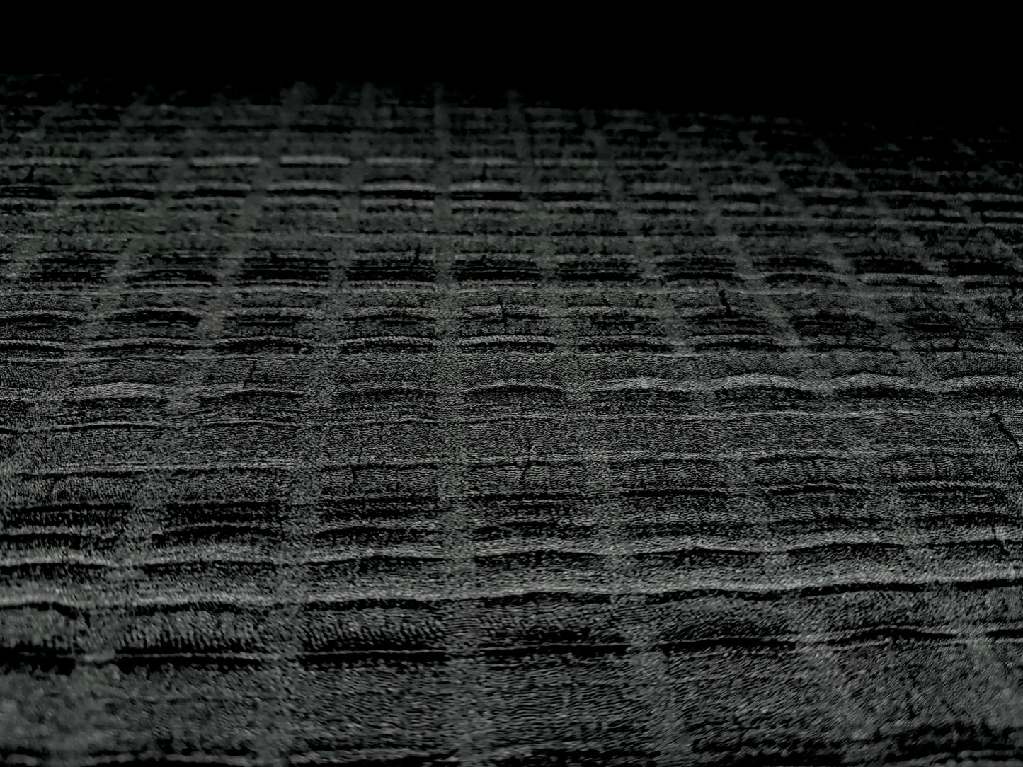 Stretch spandex jersey fabric, per metre - ruched chenille check - black