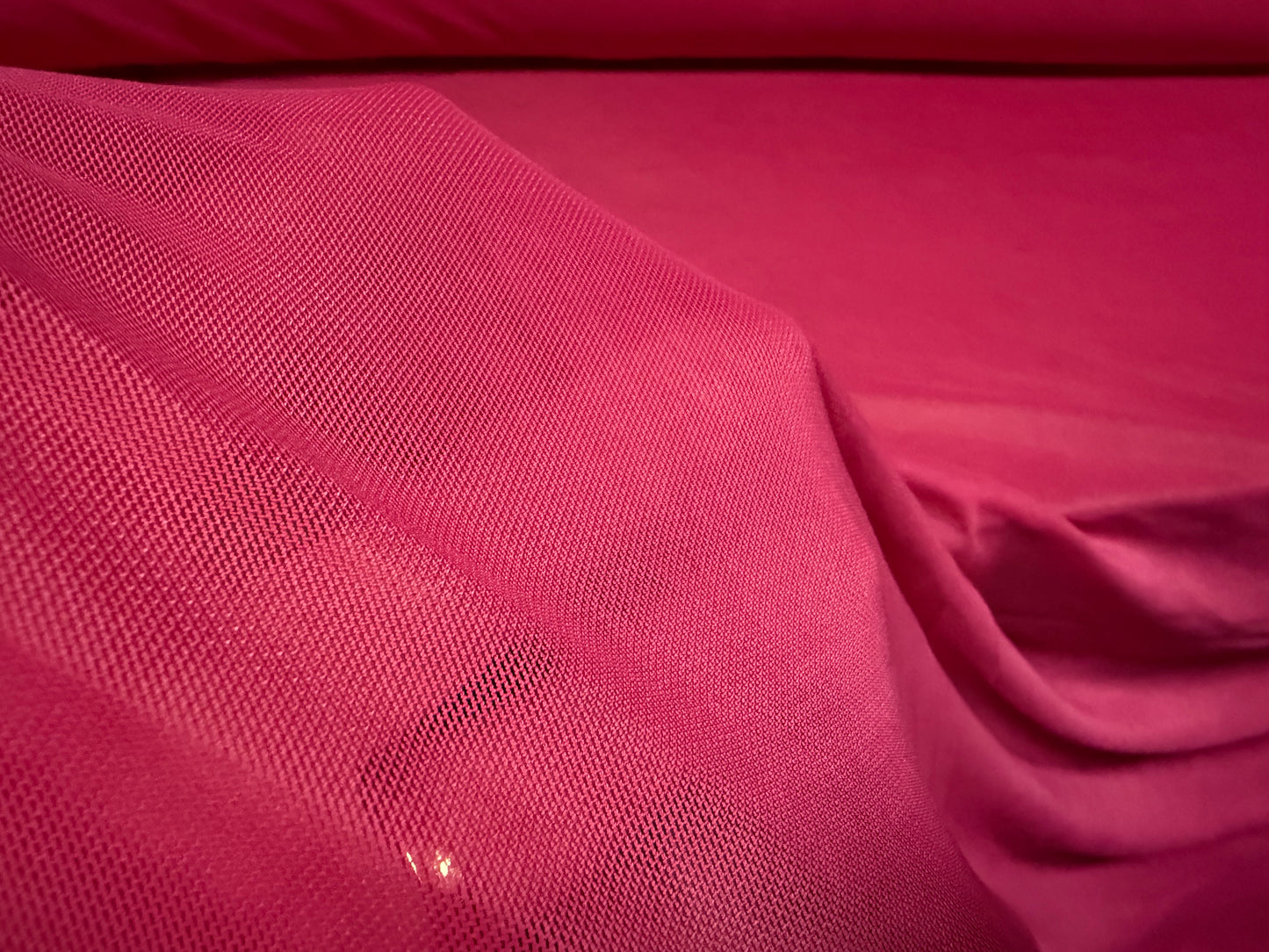 Power mesh net stretch spandex fabric, per metre - plain - cerise pink