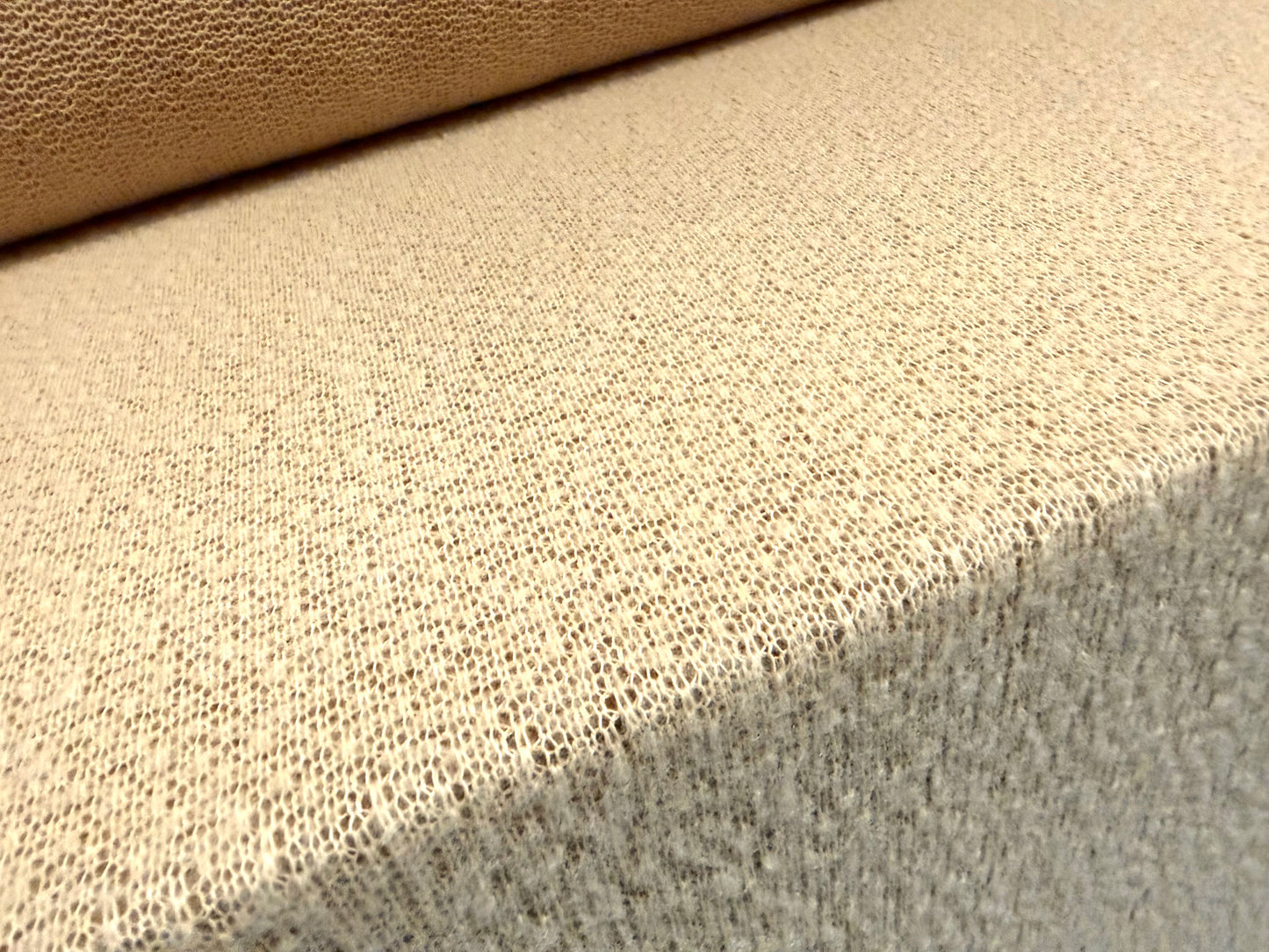 Crochet knit jersey fabric, per metre - plain - beige
