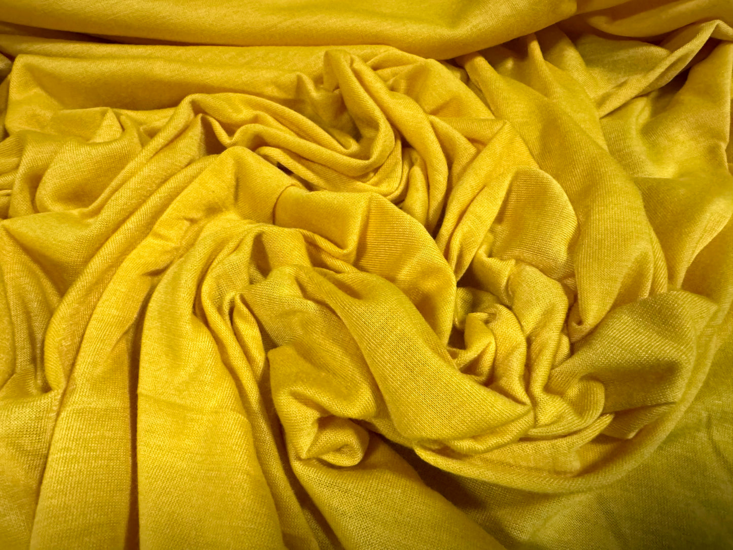 Soft handle single jersey fabric, per metre - plain - banana yellow