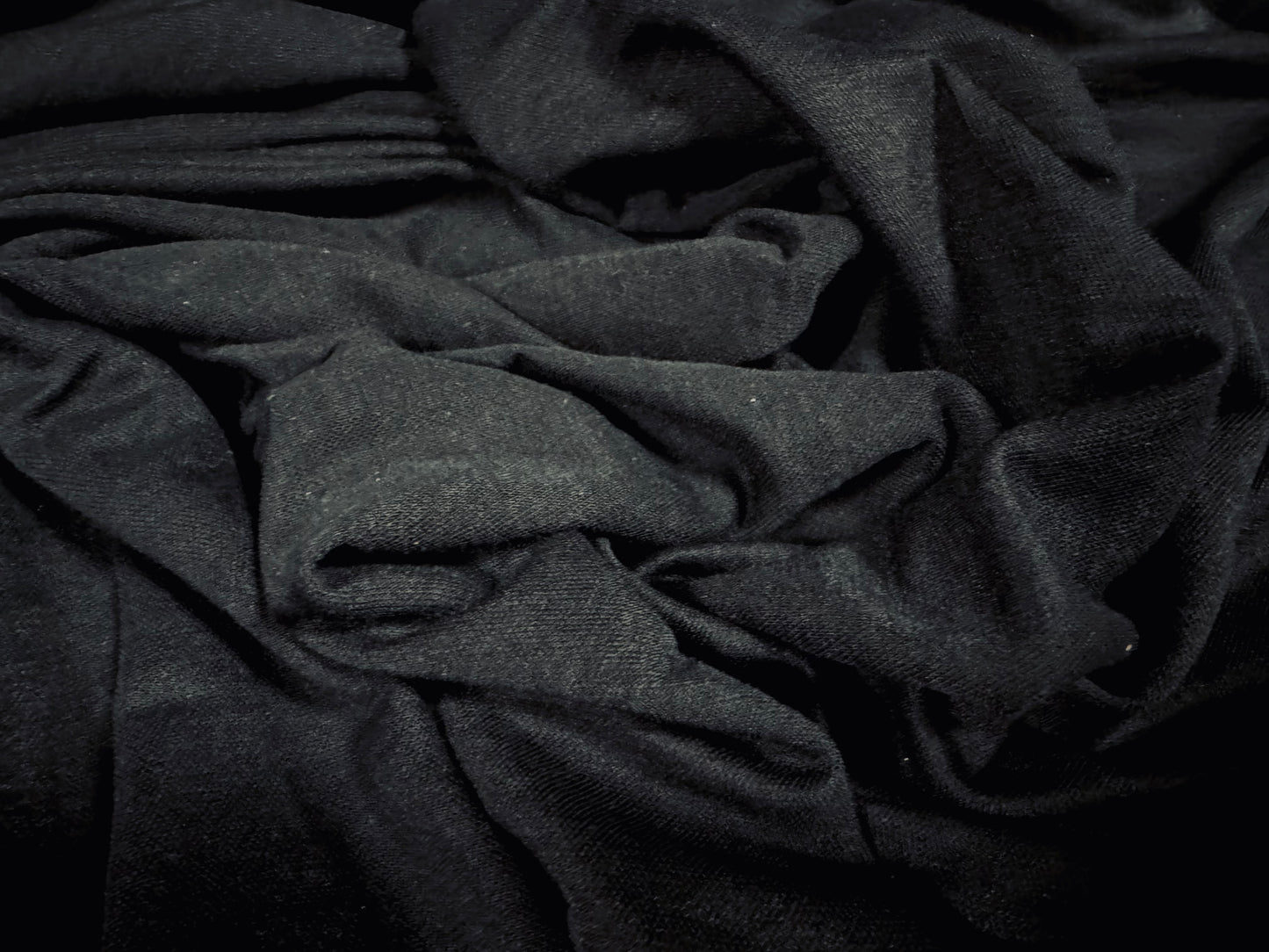 Valencia crepe fine knit jersey fabric, per metre - plain - black