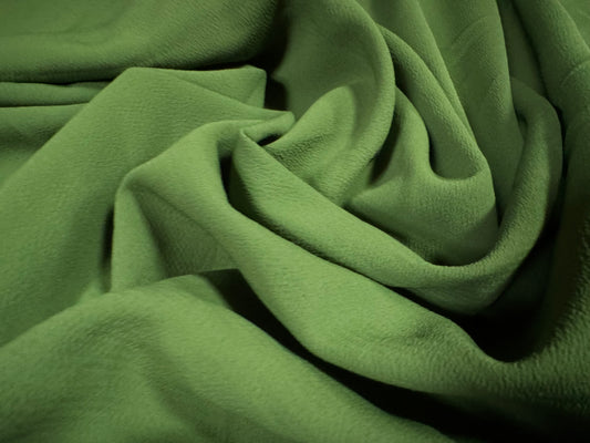 Lightweight moss crepe woven fabric, per metre - plain - moss green