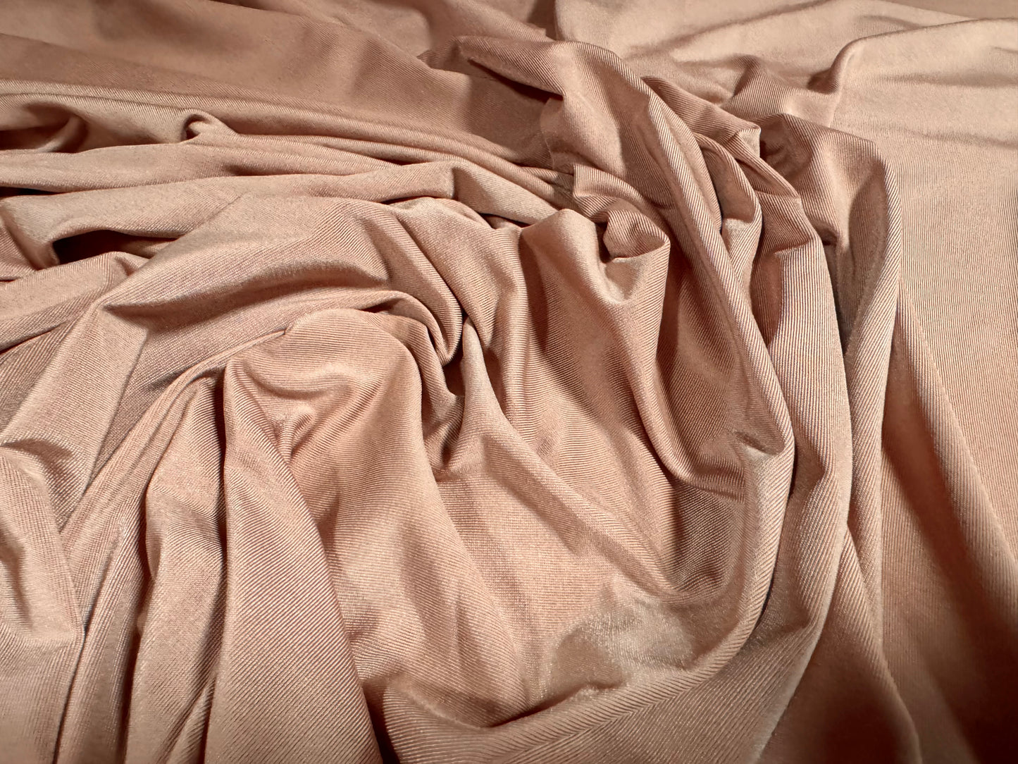 Soft touch spandex stretch jersey dress fabric, per metre - plain - nude