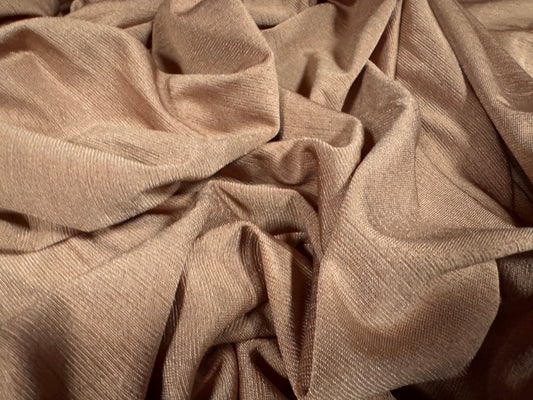 Finely textured stretch spandex single jersey fabric, per metre - plain - rose beige
