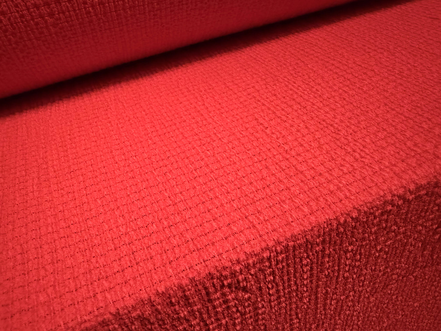 Crinkle crepe stretch woven fabric, per metre - plain - Summer Red