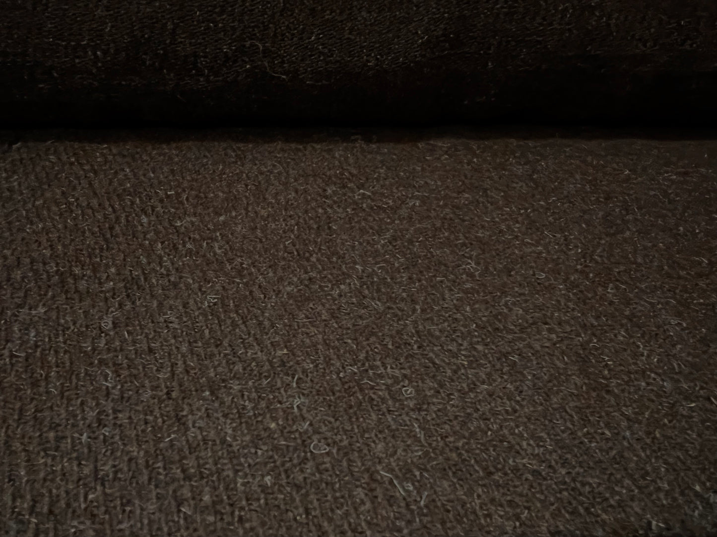 Wool blend twill coat jacket fabric, per metre - plain - chocolate brown